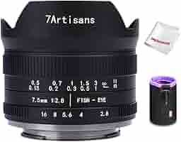 7職人7.5?MM f2?. 8?APS - Cサイズ手動魚眼レンズレンズfor Sony EMOUNTカメラ保護レンズキャップ、取り外し可能なレンズフード付き???ブラック 焦点工房 / マウントアダプター専門店